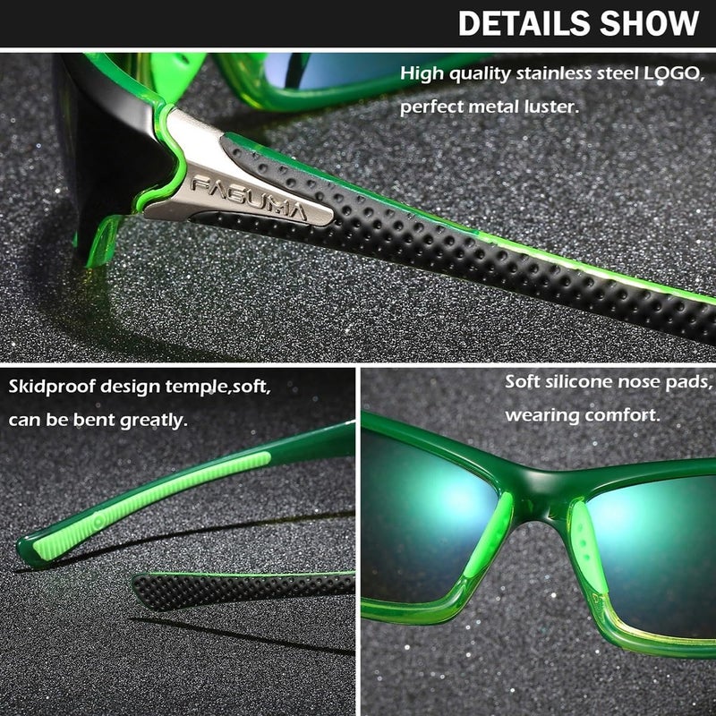 FAGUMA Sports Polarized Sunglasses For Men Cycling Driving Fishing UV400 Protection - Image 5